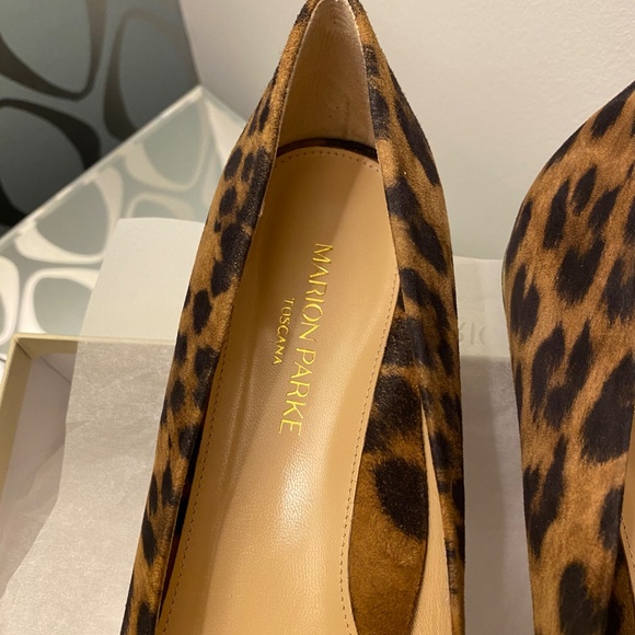 Brand New Marion Parke Classic Pointy Toe Leopard print flat shoes - Picture 12 of 15